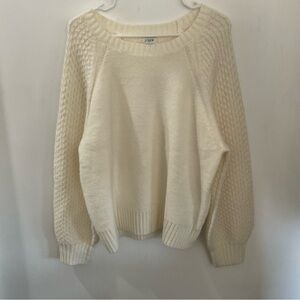 J. Crew Women's Cream Textured Wool blend Knit Sweater